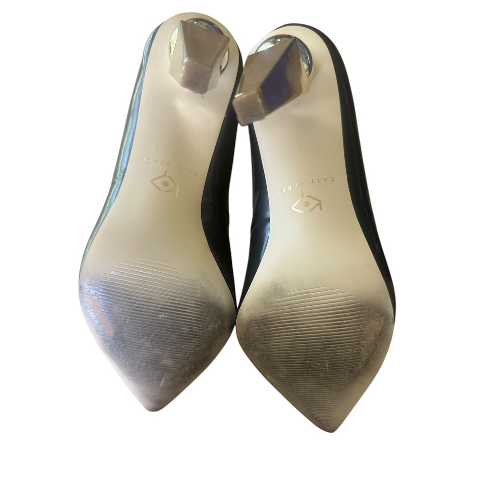 Katy Perry The Memphis Heels Black Patent Leather Gold Geometric Pump Size 8.5 - Picture 3 of 5